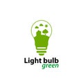 Ecology light bulb green logo icon design templat on White Background,Vector Illustration