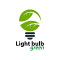 Ecology light bulb green logo icon design templat on White Background,Vector Illustration