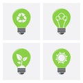 Ecology light bulb icons. Green eco energy concept icons Royalty Free Stock Photo