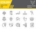 Ecology line icon set, eco symbols collection, vector sketches, logo illustrations, environment icons, green ecology Royalty Free Stock Photo