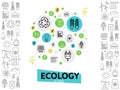 Ecology Line Icons Concept