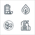 ecology line icons. linear set. quality vector line set such as city, leaf, bio Royalty Free Stock Photo