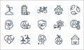 Ecology line icons. linear set. quality vector line set such as house, tree, earth, ecology, eolic, think, flower, ladybug, energy