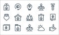 Ecology line icons. linear set. quality vector line set such as sprout, plant leaf, speech bubble, cloudy, organic oil, love,