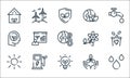 Ecology line icons. linear set. quality vector line set such as water, light bulb, sun, ecology, eco fuel, think, flower, earth,