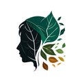 Ecology logo design. Logo for beauty salon, hair care product or cosmetic brand Royalty Free Stock Photo