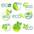 Ecology logo symbol set vector