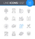 Ecology - modern line design style icon set