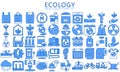 Ecology and Nature blue color Icons set Royalty Free Stock Photo