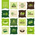 Ecology, organic icon set. Eco-icons Royalty Free Stock Photo