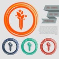 Ecology pencil, eco pen icon on the red, blue, green, orange buttons for your website and design with space text. Royalty Free Stock Photo