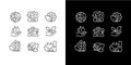 Ecology protection program pixel perfect linear icons set for dark, light mode