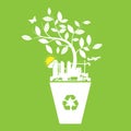 Ecology and recycle icons label