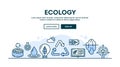 Ecology, recycling, environment, sustainability, concept header, flat design thin line style Royalty Free Stock Photo