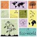 Ecology, recycling info graphics collection