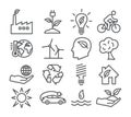 Ecology and Recycling line icons