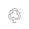 Eco frendly concept arrows icon. Ecology recycling symbol.