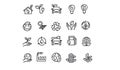 Ecology related thin line icon set.Eco icon set illustration