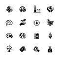 Ecology and Renewable Energy Icons // Black Series Royalty Free Stock Photo