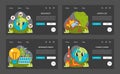 Ecology research web banner or landing page night or dark mode