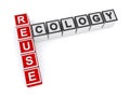 Ecology reuse word blocks on white Royalty Free Stock Photo