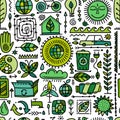 Ecology seamless pattern. Global environment and recycling