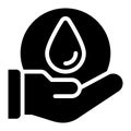 Save Water, Water, Conservation Glyph Solid Icon Royalty Free Stock Photo