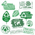 Ecology stamps set Royalty Free Stock Photo