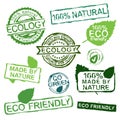 Ecology stamps set Royalty Free Stock Photo