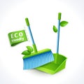 Ecology symbol dustpan and brush