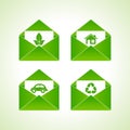 Ecology symbols with envelope Royalty Free Stock Photo