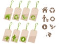 Ecology tags set Royalty Free Stock Photo