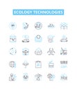 Ecology technologies vector line icons set. Ecosphere, Biosphere, Ecosystem, Conservation, Sustainable, Recycling