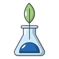 Ecology test tube icon, cartoon style