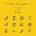 Ecology thin line icon set