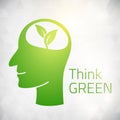 Ecology Think green head brain