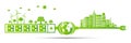 Ecology town concept and environment With Power plug green eco Royalty Free Stock Photo