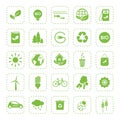 Ecology. Vector green eco icons set