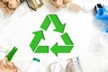 Ecology waste management sorting recycling Royalty Free Stock Photo