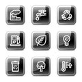 Ecology web icons, glossy buttons series Royalty Free Stock Photo