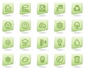 Ecology web icons, green document series Royalty Free Stock Photo