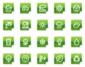 Ecology web icons, green sticker series