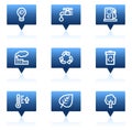 Ecology web icons set 1, blue speech bubbles Royalty Free Stock Photo