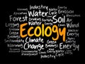 Ecology word cloud, conceptual collage