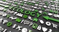 `ecology` word with 3d icons