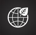 Ecology world icon on black background for graphic and web design, Modern simple vector sign. Internet concept. Trendy symbol for Royalty Free Stock Photo