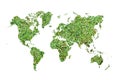 Ecology world map made of green leaves concept Royalty Free Stock Photo