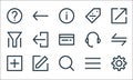 ecommerce basic ui line icons. linear set. quality vector line set such as settings, search, add, menu, edit, filter, customer