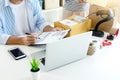 ecommerce concept, in office or home working Royalty Free Stock Photo