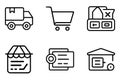 Ecommerce and Delivery Line Icons Set Royalty Free Stock Photo